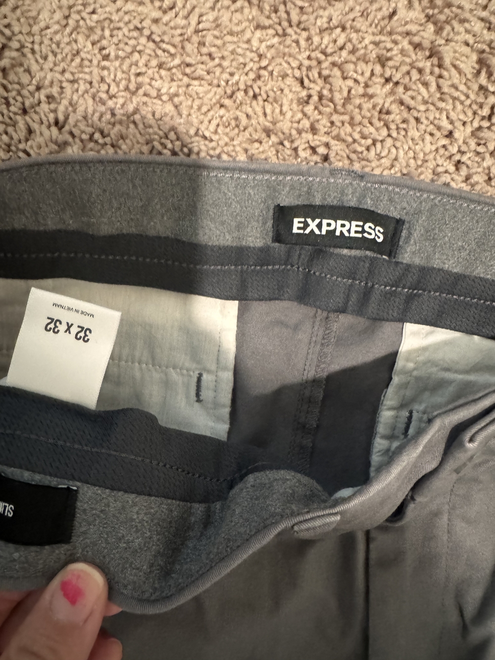 Express Men's Gray Chinos - Classic Fit - Picture 2 of 2